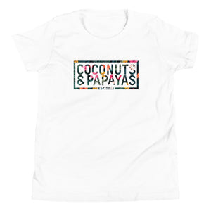 Coconuts and Papayas Floral Youth Short Sleeve T-Shirt
