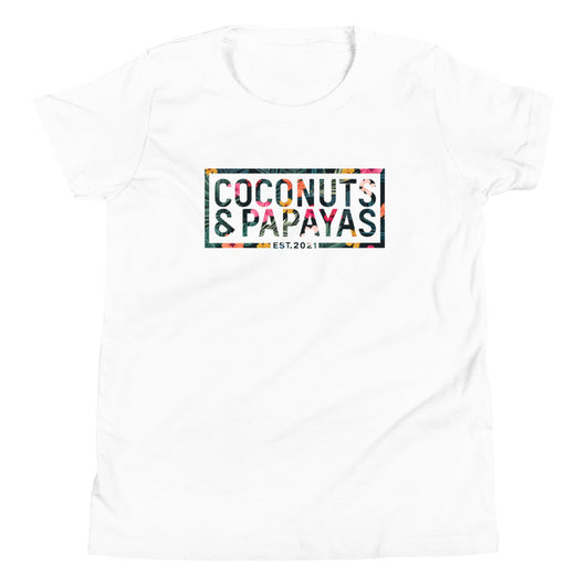 Coconuts and Papayas Floral Youth Short Sleeve T-Shirt